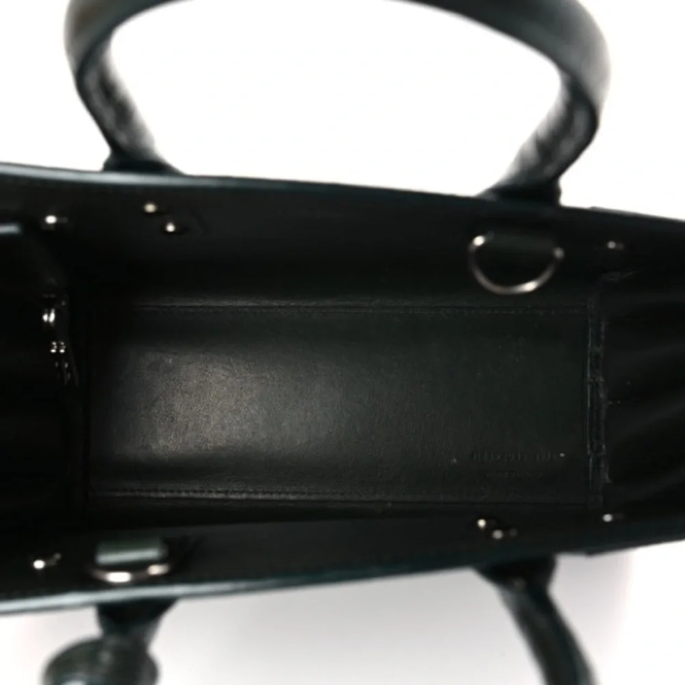 SAINT LAURENT Calfskin Crocodile Embossed Nano Sac De Jour Dark Green - Picture 8 of 10